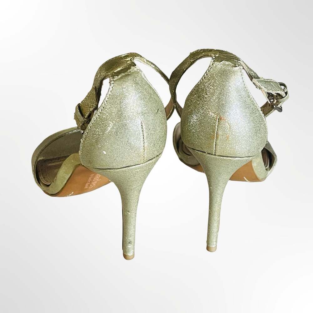 Charles by Charles David Gold Glitter Ankle Strap Stiletto Sandals - Picture 2 of 8